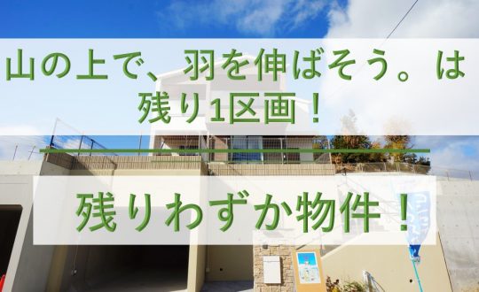 【残りわずか物件！】山の上で、羽を伸ばそう。は残り一区画！