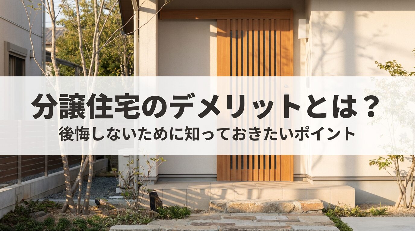 分譲住宅のデメリットとは？後悔しないために知っておきたいポイント