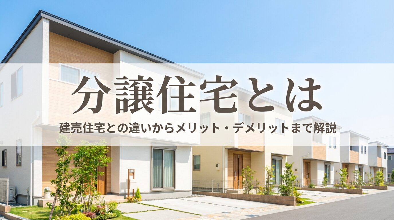 分譲住宅とは｜建売住宅との違いからメリット・デメリットまで解説