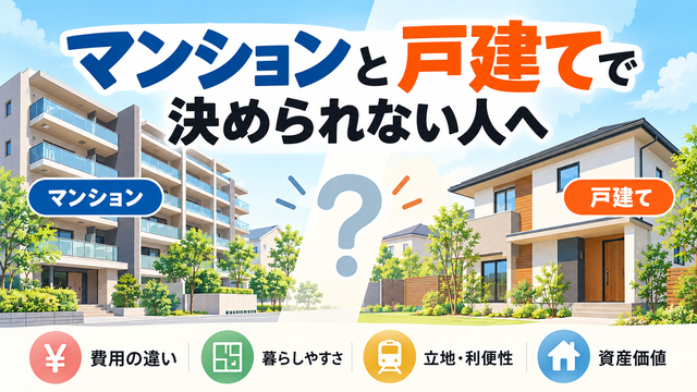 マンションと戸建てで決められない人へ｜後悔しない選び方と戸建てがおすすめな理由を解説