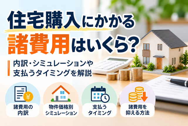 住宅購入にかかる諸費用はいくら？内訳・シミュレーションや支払うタイミングを解説