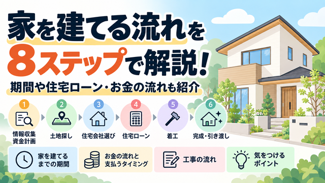家を建てる流れを8ステップで解説！期間や住宅ローン・お金の流れも紹介