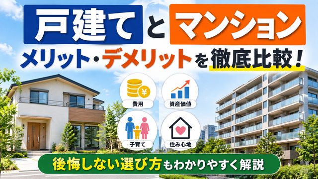 戸建てとマンションのメリット・デメリットを徹底比較！費用・資産価値・子育てで後悔しない選び方