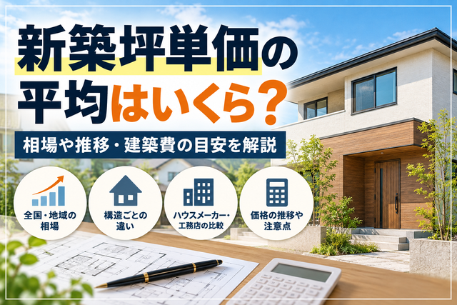 新築の坪単価の平均はいくら？相場や推移・建築費の目安を解説