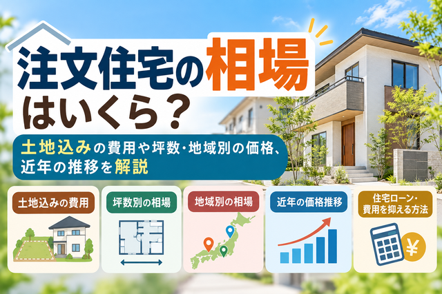 注文住宅の相場はいくら？土地込みの費用や坪数・地域別の価格、近年の推移を解説